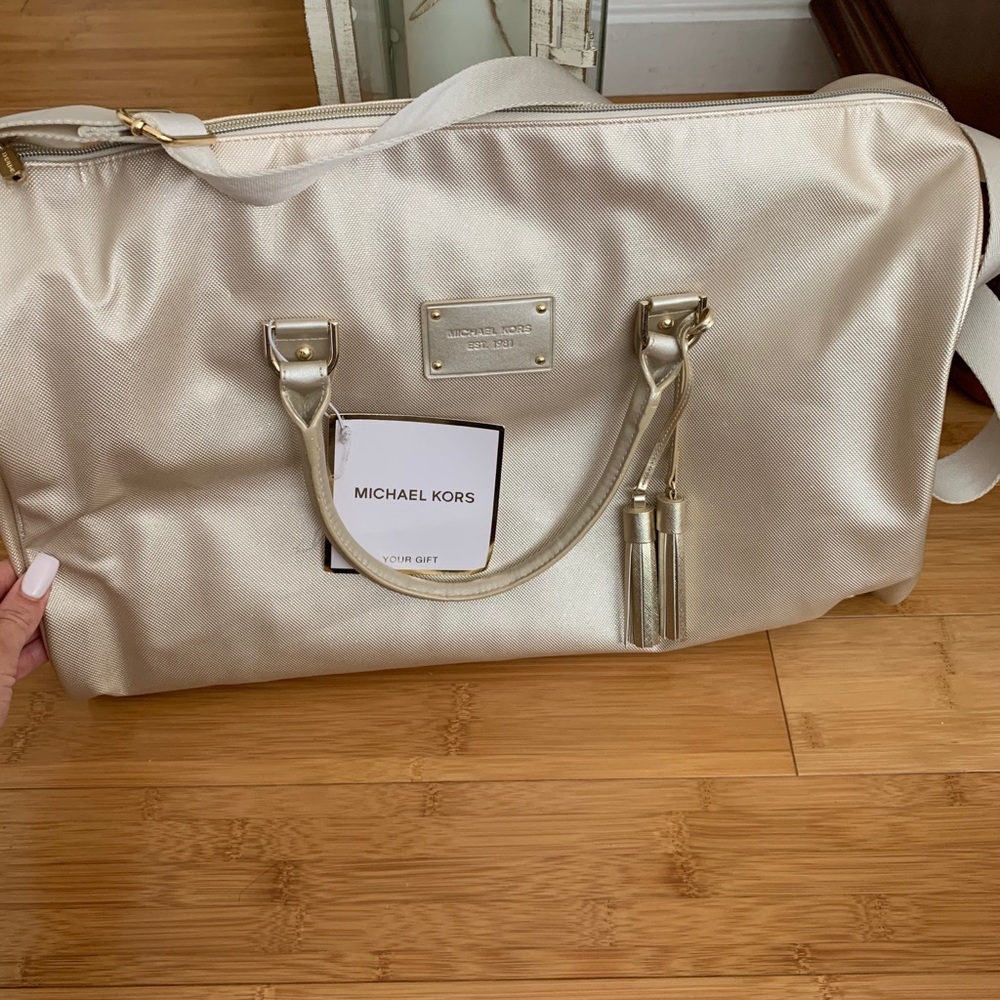 Designer Gold Duffle Bag
